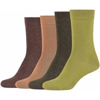 4er Pack camano Soft Baumwoll Crew Socken Damen 7520 - moss green 35-38 von CAMANO