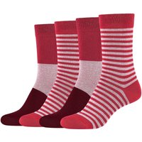 4er Pack camano Soft Stripe Crew Socken Damen 4490 - rose wine 35-38 von CAMANO