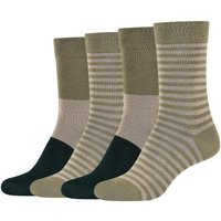 4er Pack camano Soft Stripe Crew Socken Damen 7680 - mosstone 35-38 von CAMANO