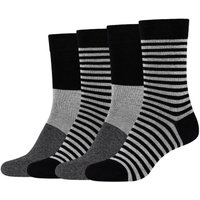 4er Pack camano Soft Stripe Crew Socken Damen 9999 - black 35-38 von CAMANO