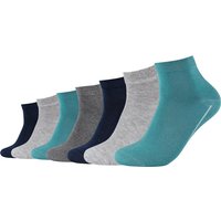7er Pack camano Soft Bio-Baumwoll GOTS Quarter Socken 6651 - bristol blue mix 35-38 von CAMANO