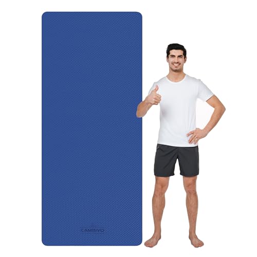 CAMBIVO Yoga Matte, Yogamatte Groß 213 x 81cm, Sportmatte Fitnessmatte rutschfest Extra Lang und Breit, Gymnastikmatte aus TPE für Yoga, Sport, Pilates, Gym, Workout, Zuhause [mit Tragegurt] von CAMBIVO