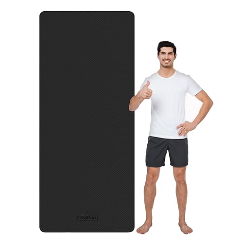 CAMBIVO Gymnastikmatte XXL, Lange Yoga Matte 213 x 81cm Breit, 6mm Dicke Sportmatte Fitnessmatte Rutschfest, Schwarze Yogamatte Groß, Pilates Matte mit Tragegurt, Turnmatte für zuhause CAMBIVO Gymnastikmatte XXL, Lange Yoga Matte 213 x 81cm Breit, 6mm Dicke Sportmatte Fitnessmatte Rutschfest, Schwarze Yogamatte Groß, Pilates Matte mit Tragegurt, Turnmatte für zuhause von CAMBIVO