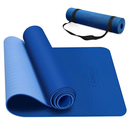 CAMBIVO Yoga Matte 183cm x 61cm, Gymnastikmatte Sportmatte Fitnessmatte Rutschfest & Gepolstert, Dicke 8mm Yogamatte mit Tragegurt, Pilates Matte Zuhause für Sport, Fitness, Workout CAMBIVO Yoga Matte 183cm x 61cm, Gymnastikmatte Sportmatte Fitnessmatte Rutschfest & Gepolstert, Dicke 8mm Yogamatte mit Tragegurt, Pilates Matte Zuhause für Sport, Fitness, Workout von CAMBIVO