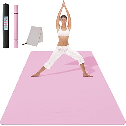 CAMBIVO Yogamatte XXL, Yoga Matte 183cm x 122cm Groß,6mm/8mm/10mm/12mm Dicke Trainingsmatte Fitnessmatte Extra-Dick, Breite Sportmatte Rutschfest, TPE Pilatesmatte Gymnastikmatte mit Handtuch CAMBIVO Yogamatte XXL, Yoga Matte 183cm x 122cm Groß,6mm/8mm/10mm/12mm Dicke Trainingsmatte Fitnessmatte Extra-Dick, Breite Sportmatte Rutschfest, TPE Pilatesmatte Gymnastikmatte mit Handtuch von CAMBIVO