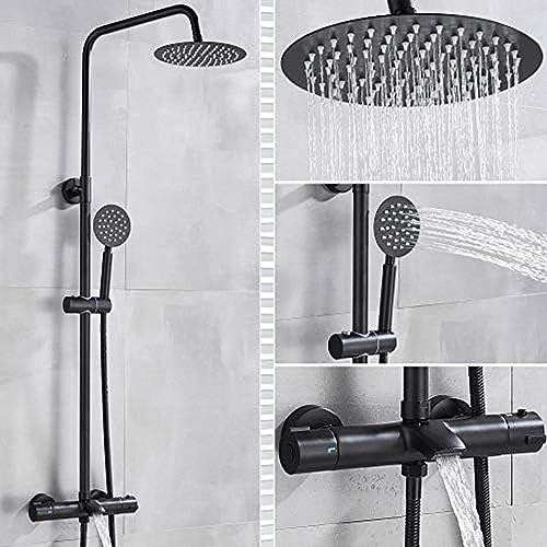 CAMEKIGZ Badezimmer Wasserhahn Chrom Regenduschkopf Thermostat Bad Wasserhahn Wandmontage Badewanne Duschmischbatterie Duschhahn Duschset von CAMEKIGZ