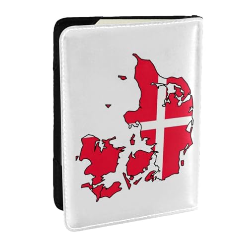 Reisepasshülle mit dänischer Flagge, Kartendruck, Brieftasche, Reisepasshülle für Karten und Dokumente, Schwarz , Einheitsgröße Reisepasshülle mit dänischer Flagge, Kartendruck, Brieftasche, Reisepasshülle für Karten und Dokumente, Schwarz , Einheitsgröße von CAMUO