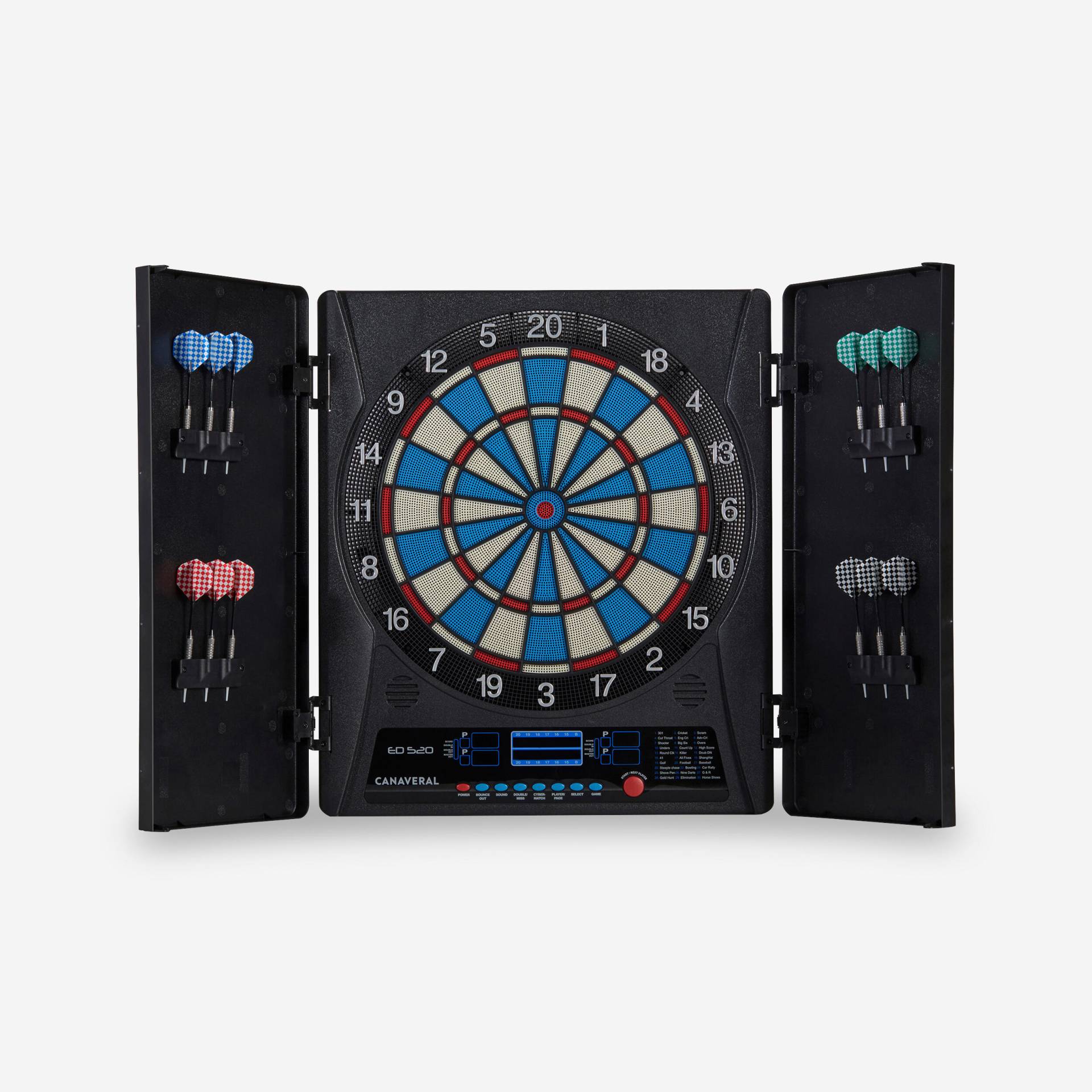 Elektronische Dartscheibe - ED520 Softdart mit 12 Pfeilen von CANAVERAL