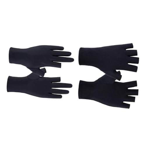 CANIGHT 4 Stück UV Schutz Handschuhe Für Damen Antirutsch Sonnenschutzhandschuhe Schwarz Für Outdoor Aktivitäten Gartenarbeit Und Sport Atmungsaktive Bequeme Passform von CANIGHT