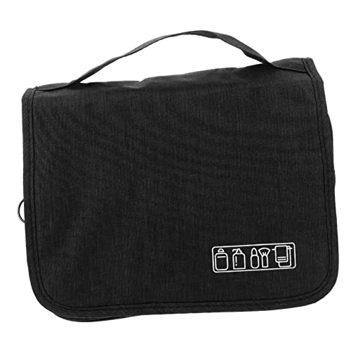 CANIGHT Haken kulturbeutel Schminktasche zum Aufhängen Faltbare Waschtasche Kosmetiktasche Portable tragbare Kosmetiktasche Frau anwesend tragbare Reisetasche Kationisches Tuch Black von CANIGHT