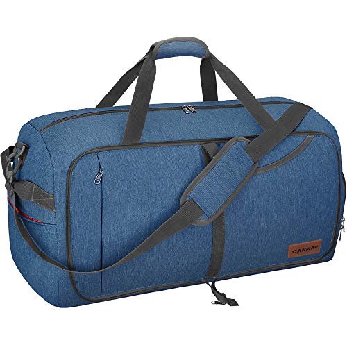 CANWAY Faltbare Reisetasche Leicht Sporttasche mit Abnehmbar Schulterriemen & Schuhfach Reisegepäck für Reisen Sport Gym Urlaub (Blau, 65L)… von CANWAY