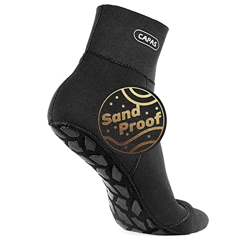 CAPAS Wasserdichte Neopren Socken, 2 mm, für Strand, Volleyball, Sanddichte Socken, Neoprenanzug, Schnorchelsocken, hält warm für Männer und Frauen (Schwarz, L) CAPAS Wasserdichte Neopren Socken, 2 mm, für Strand, Volleyball, Sanddichte Socken, Neoprenanzug, Schnorchelsocken, hält warm für Männer und Frauen (Schwarz, L) von CAPAS