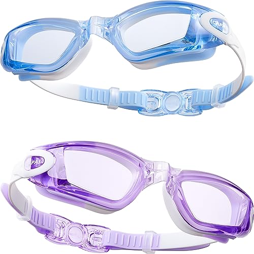 CAPAS Schwimmbrille Kinder, 2er Pack Wasserdicht Anti-Beschlag Anti-UV Wasser Pool Schwimmen Klasse Brillen für Jungen Mädchen von 4–12 Jahren (Marshmallows Series #04) von CAPAS