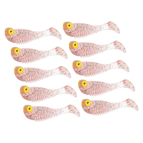 CAPASTEC 10 Stück Paddle Tail Swimbaits, 1,2g PVC Angelköder für Bassangeln, 5,5cm Köder Schwimmer für Salz- und Süßwasser, Pink von CAPASTEC