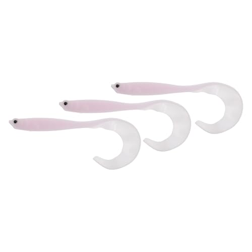 CAPASTEC 3 Stück Angelköder, Swimbaits Paddle, 6,5g TPR Angelköder für Bassangeln, 12cm Weichköder Schwimmer für Salz- und Süßwasser, Pink von CAPASTEC