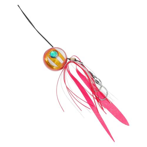 CAPASTEC Angeln Teaser, 120g Rockenschwanzköder, Augapfel-förmige Angelköder, Flunder-Rig Bucktail Teaser, Flunder Seebarsch Angelteaser, Rotgold-Ton von CAPASTEC