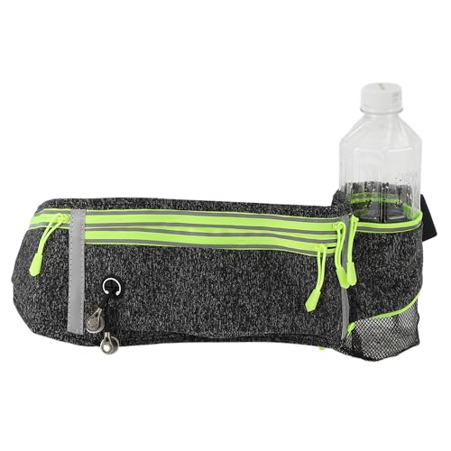 CAPASTEC Laufgürtel für Handy Wasserdicht mit Trinkflaschenhalterung und Reflektierende Lauf Gürtel Lauftasche Joggen Handytasche 6.8", verstellbare Hüfttasche 4 Taschen, Grau von CAPASTEC