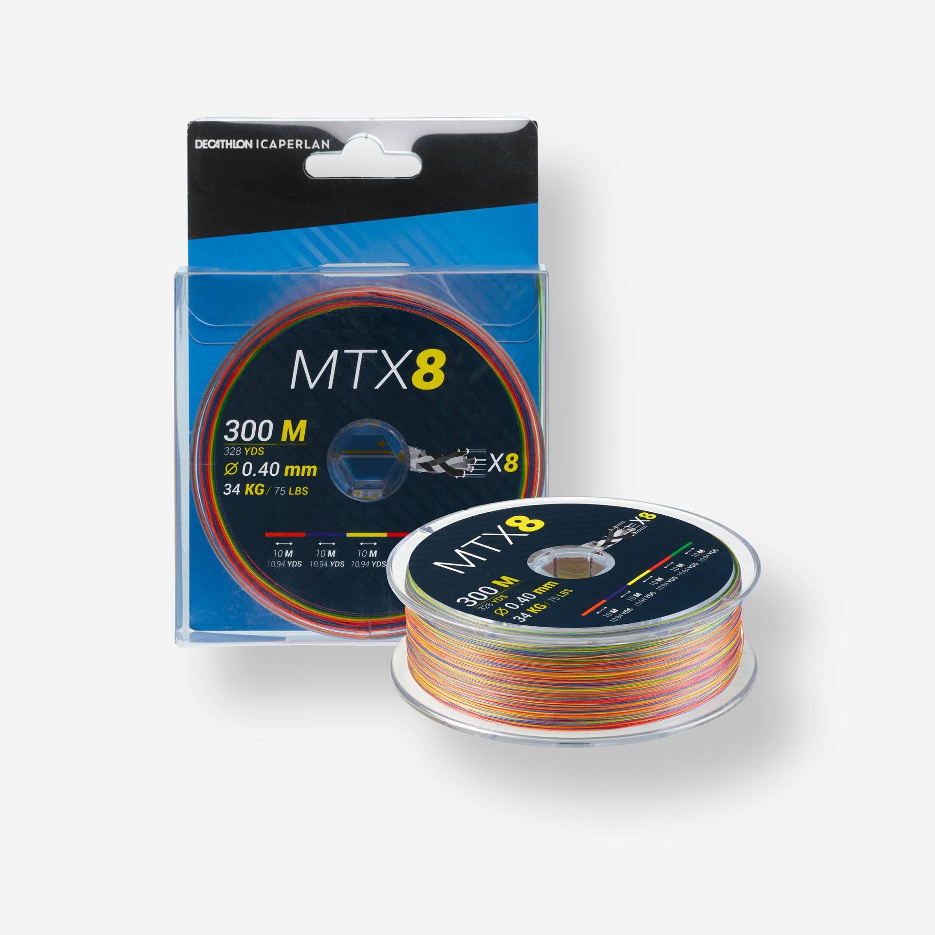 Angelschnur geflochten Meeresangeln MTX8 Multicolor 300 m 0.40 mm Angelschnur geflochten Meeresangeln MTX8 Multicolor 300 m 0.40 mm von CAPERLAN