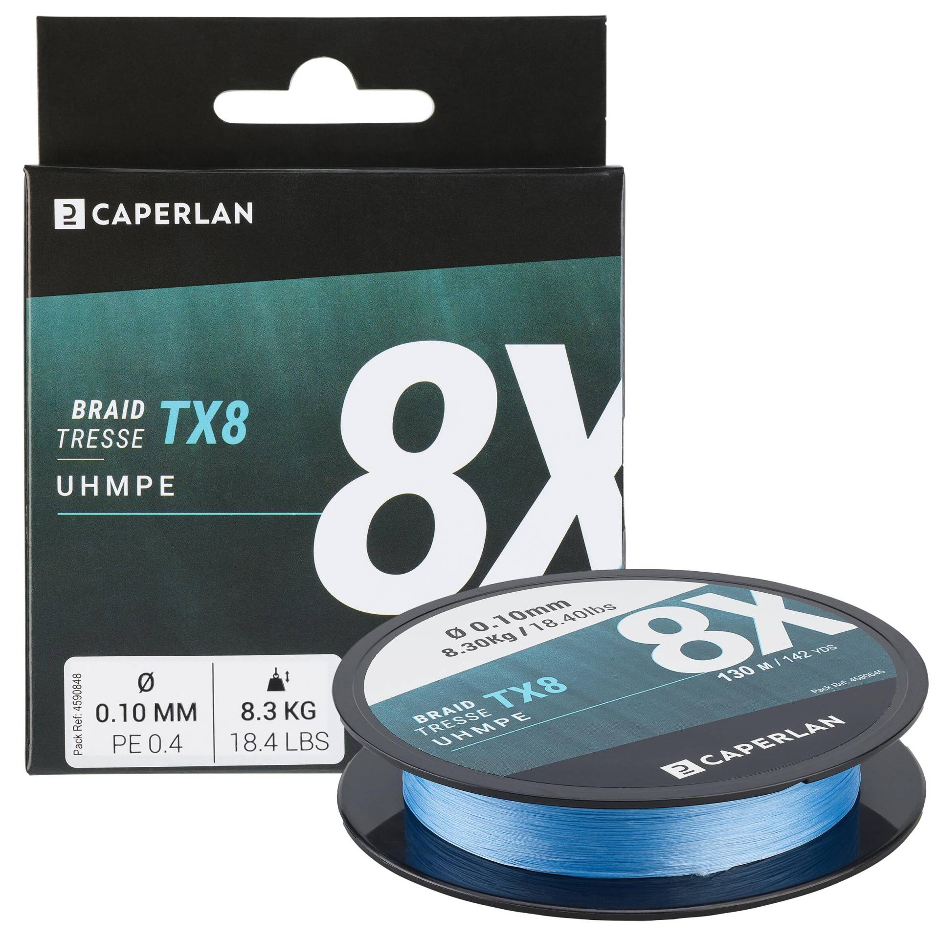 Angelschnur geflochten TX8 blau 130 m von CAPERLAN