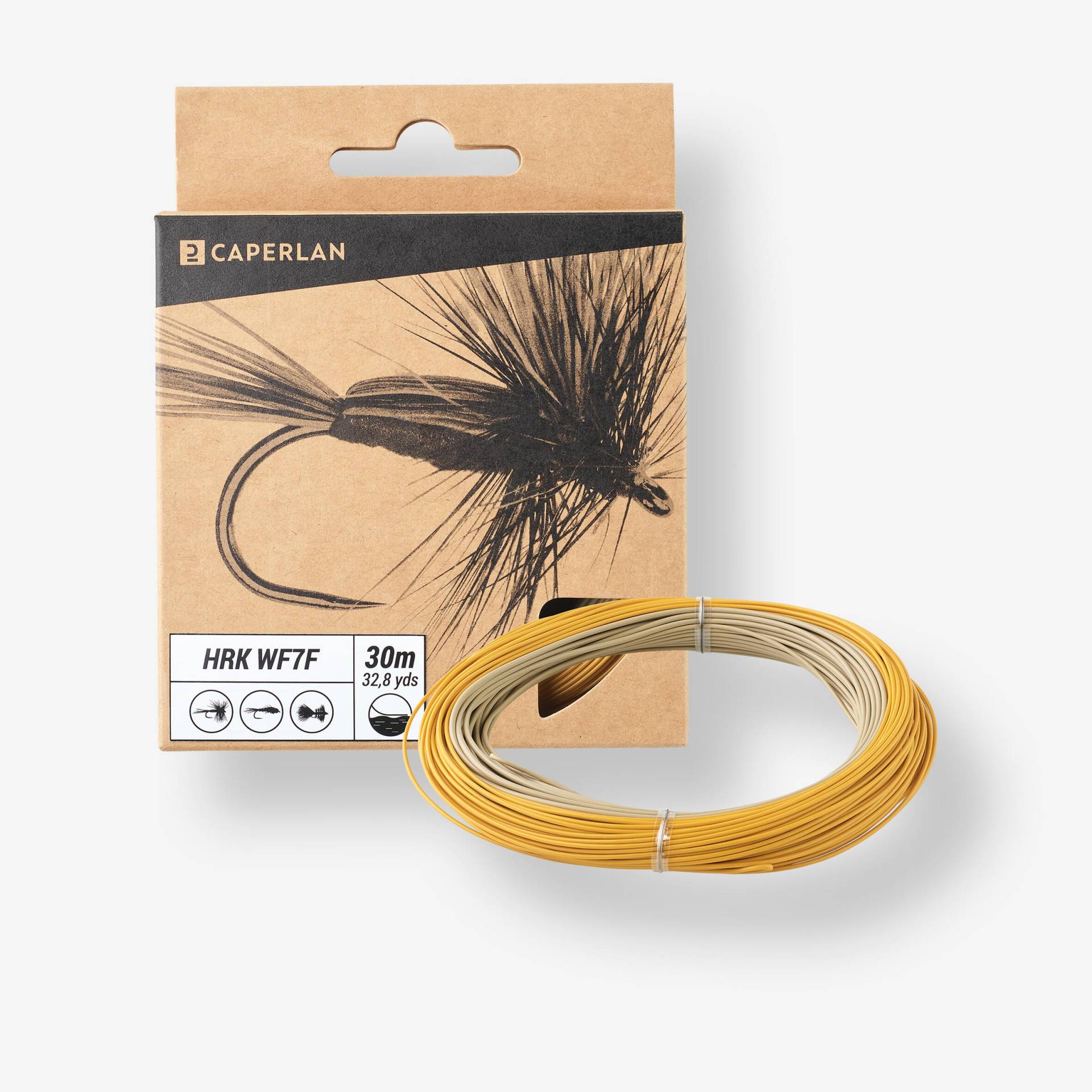 Fliegenschnur schwimmend WF7 - HRK WF7F orange / beige Fliegenschnur schwimmend WF7 - HRK WF7F orange / beige von CAPERLAN