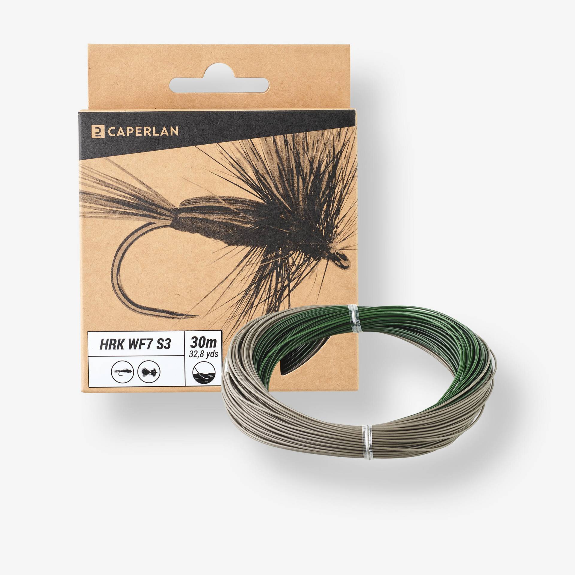 Fliegenschnur sinkend S3 WF7 - HRK WF7S3 grün / grau Fliegenschnur sinkend S3 WF7 - HRK WF7S3 grün / grau von CAPERLAN