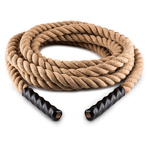 CAPITAL SPORTS H-Serie - Battle Rope, Power Rope, Fitness Rope, Schwungseil, Tauziehen, Material: Hanffaser, dreischlägig, Stahlhaken, Modell: 15m von CAPITAL SPORTS