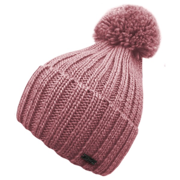 CAPO - Ribbed Beanie Wool Pompon - Mütze Gr One Size beige;grau;rosa von CAPO