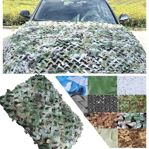 CAQXAQP Wald Camouflage Netz für Outdoor Jagd Dekoration -10mx18m Tarnnetz Sichtschutz mit Sonnenschutz für Garten Camping Party Autodeckung,Anpassbare Größe von CAQXAQP