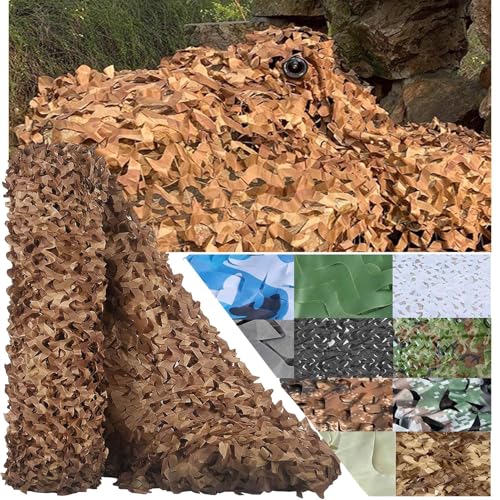 CAQXAQP Wüste Camouflage Netz für Outdoor Jagd Dekoration -3mx5m Tarnnetz Sichtschutz mit Sonnenschutz für Garten Camping Party Autodeckung,Anpassbare Größe von CAQXAQP