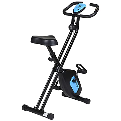 CARE FITNESS – Klappbarer Heimtrainer SV-316- 7 Funktionen – Schwungmasse 4 kg – Magnetische Bremse – Herzfrequenzmessung – Biking-Rad Design und Leistung Blau von CARE FITNESS