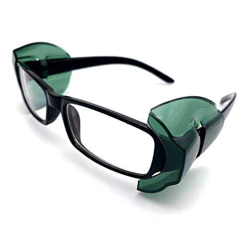 CAREOR Brillenflügel, rutschfest, transparent, für Schutzbrillen, flexible Seitenschilder, passend für mittelgroße bis große Brillen (hellbraun) von CAREOR