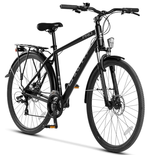 CARPAT SPORT 28 Zoll Aluminium Trekking Bike, 24 Gang Schaltung, Premium Touring Trekking Fahrrad für Jungen, Mädchen, Damen und Herren, Crossbike, Mountainbike, Rennrad, Schwarz von CARPAT SPORT