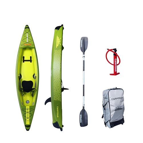 Carptour Kajak Aufblasbar | Drop Stitch Kajak mit Paddel und Sitz | Kayak inkl. Luftpumpe | Aufblasbares Kajak mit praktischer Tragetasche | Paddelboot Carptour Kajak Aufblasbar | Drop Stitch Kajak mit Paddel und Sitz | Kayak inkl. Luftpumpe | Aufblasbares Kajak mit praktischer Tragetasche | Paddelboot von CARPTOUR