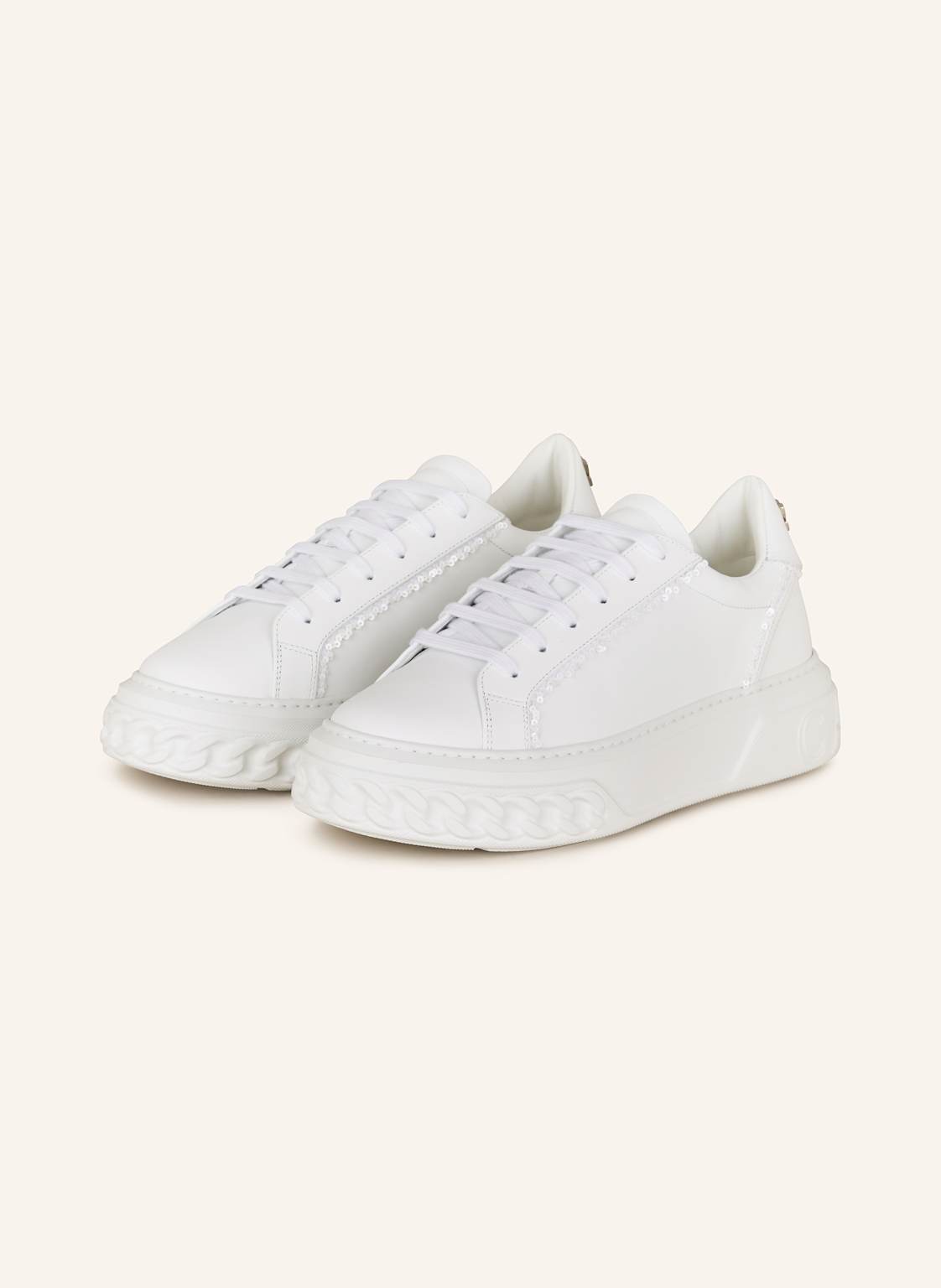 Casadei Sneaker Off Road Mit Pailletten weiss Casadei Sneaker Off Road Mit Pailletten weiss von CASADEI