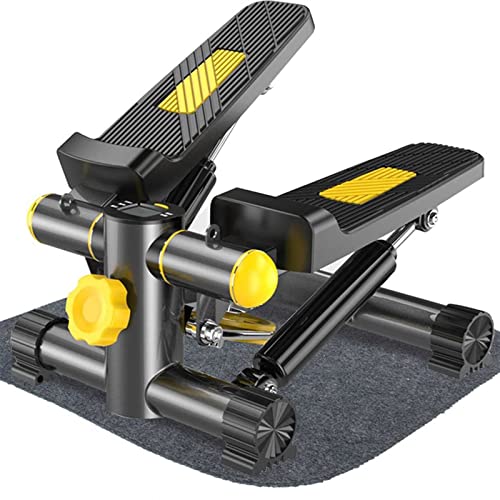 Crosstrainer Mini-Aerobic-Laufbänder mit Zugseil und Matte zum Abnehmen, leises Pedalgerät, Fitnessstudio, Heimfitness (Yellow) von CASEGO