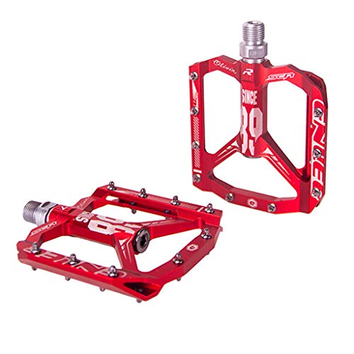 CASNO 1 Paar flache Pedale für Fahrrad, Rennrad, Mountainbike, Aluminiumlegierung, versiegeltes Lager, Mountainbike, flache Pedale, rot CASNO 1 Paar flache Pedale für Fahrrad, Rennrad, Mountainbike, Aluminiumlegierung, versiegeltes Lager, Mountainbike, flache Pedale, rot von CASNO