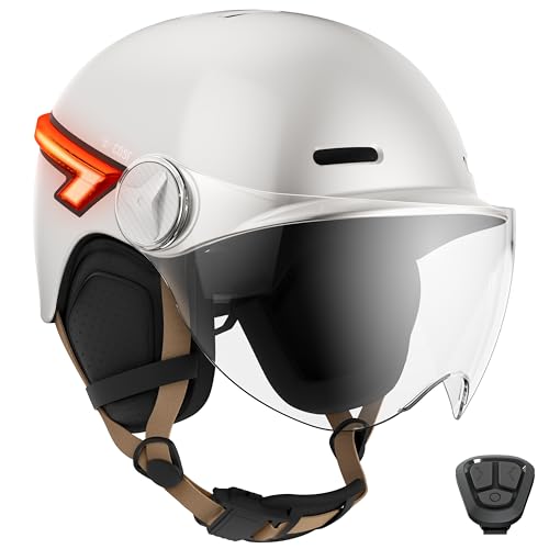 CASR Glow-Helm, LED-Schutzhelm für Urbane Mobilität, EPI-Zertifiziert, cremefarben, Größe L, Visier trasparent & abnehmbar, mit LED und Blinkern, Universal-Fernbedienung, Größe verstellbar CASR Glow-Helm, LED-Schutzhelm für Urbane Mobilität, EPI-Zertifiziert, cremefarben, Größe L, Visier trasparent & abnehmbar, mit LED und Blinkern, Universal-Fernbedienung, Größe verstellbar von CASR