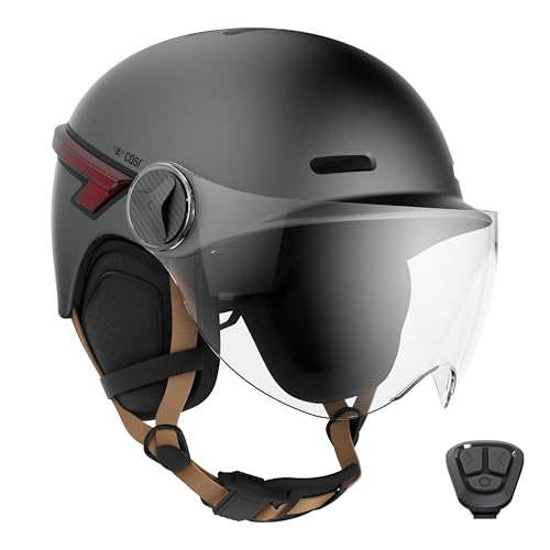 CASR Glow-Helm, LED-Schutzhelm für Urbane Mobilität, EPI-Zertifiziert, grau, Größe M, Visier trasparent & abnehmbar, mit LED und Blinkern, Universal-Fernbedienung, Größe verstellbar CASR Glow-Helm, LED-Schutzhelm für Urbane Mobilität, EPI-Zertifiziert, grau, Größe M, Visier trasparent & abnehmbar, mit LED und Blinkern, Universal-Fernbedienung, Größe verstellbar von CASR