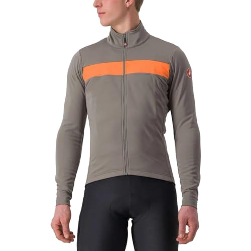 CASTELLI 4521503-064 RADDOPPIA 3 JKT Jacket Herren NICKEL GRAY/RED ORANGE Größe M von CASTELLI