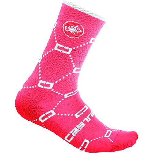 CASTELLI Damen Double C 15 Sock, BRILLANT PINK, S-M von CASTELLI