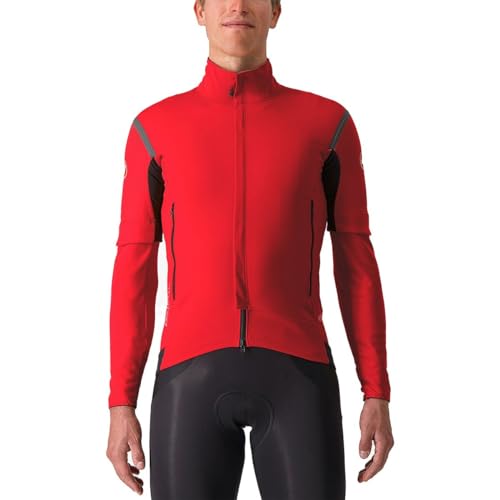 CASTELLI Herren Sportjacke, Sattes Rot/Schwarz Reflex, Large von CASTELLI