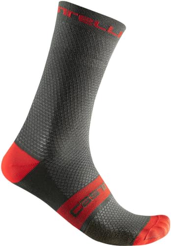 CASTELLI Herren Superleggera T 18 Sock, Military Green/Fiery red, S-M von CASTELLI