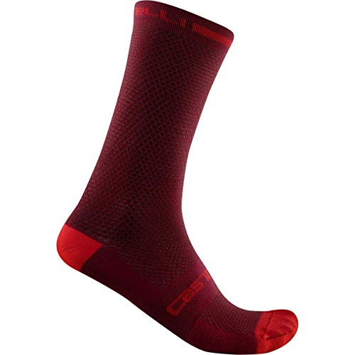 CASTELLI Men's SUPERLEGGERA T 18 Sock, Bordeaux/Brilliant Pink, M von CASTELLI