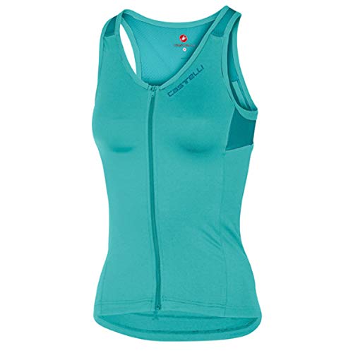 CASTELLI Solare Top Sport-BH für Damen, Light Turquoise/Marine Blue, M von CASTELLI