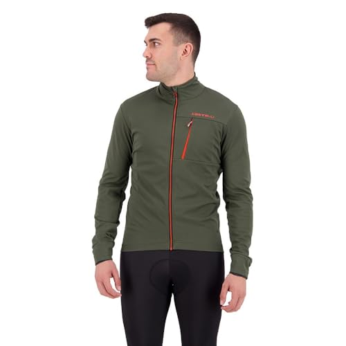 Castelli 4521504 GO JACKET Jacket Men's MILITARY GREEN/FIERY RED L Castelli 4521504 GO JACKET Jacket Men's MILITARY GREEN/FIERY RED L von CASTELLI