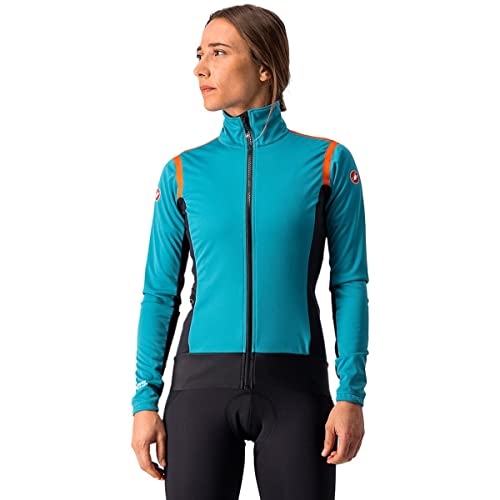 CASTELLI Women's Alpha Ros 2 W Light Jacket, Blaugrün blau/schwarz-fierigrot, Small von CASTELLI