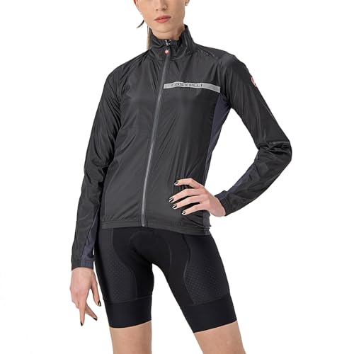 CASTELLI Women's Squadra Stretch W Jacket, Hell schwarz/dunkelgrau, Medium von CASTELLI