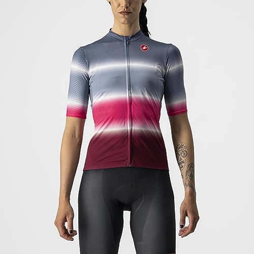 CASTELLI Women's DOLCE JERSEY Sweatshirt, Light Steel Blue/Bordeaux, M von CASTELLI