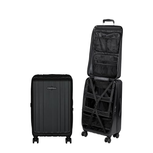 CASYRO Koffer zum Aufklappen, Hartschalenkoffer Trolley, Reisekoffer nutzbar wie Kleiderschrank, Rollkoffer mit 4 Rollen, 80l, M, Schwarz CASYRO Koffer zum Aufklappen, Hartschalenkoffer Trolley, Reisekoffer nutzbar wie Kleiderschrank, Rollkoffer mit 4 Rollen, 80l, M, Schwarz von CASYRO