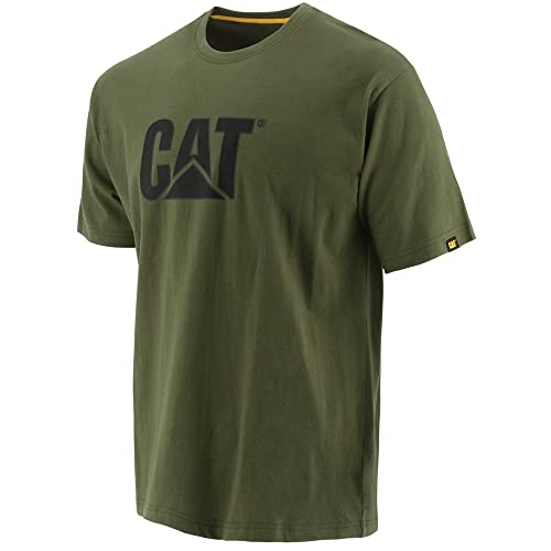 Caterpillar Herren Kurzarm-T-Shirt mit CAT-Logo (4XL) (Grün) von CAT